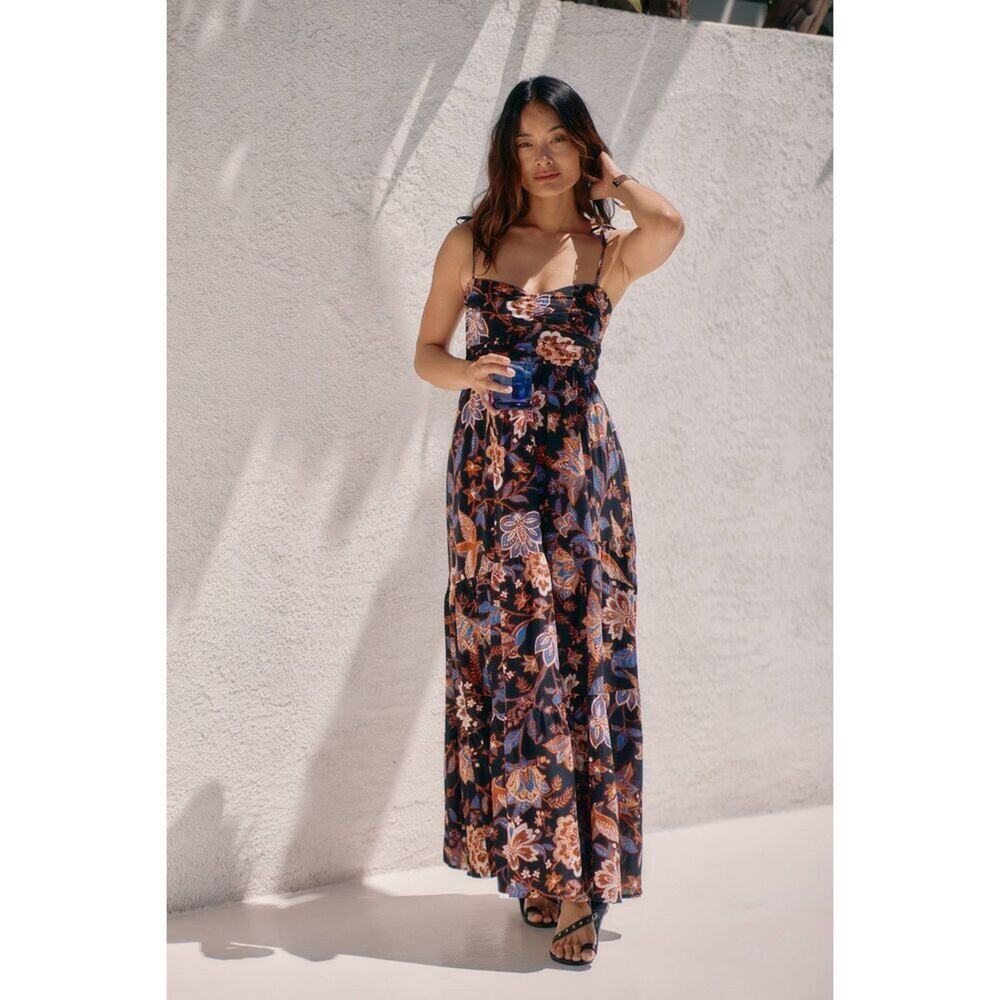 Seafolly Silk Road Paisley Cotton Blend Midi Cover-Up Sundress M NWT